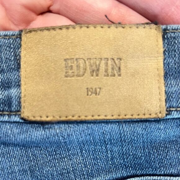 NWOT EDWIN Elin Crop Jean Wavelength Light Wash Blue Women’s Size 25 - Picture 8 of 11